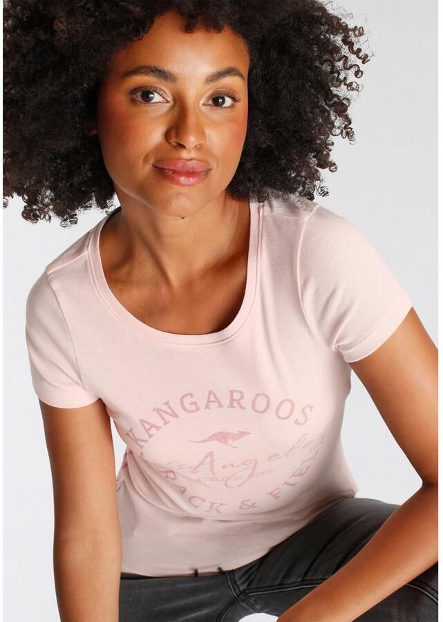 KangaROOS Shirt met print zeer figuurvolgende snit print ronde hals - Foto 2