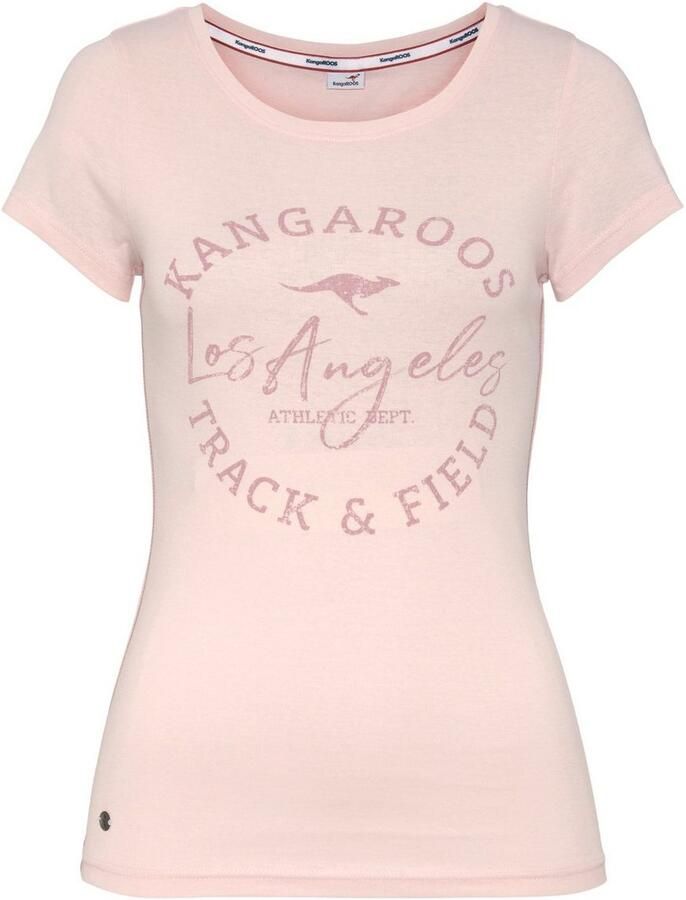 KangaROOS Shirt met print zeer figuurvolgende snit print ronde hals