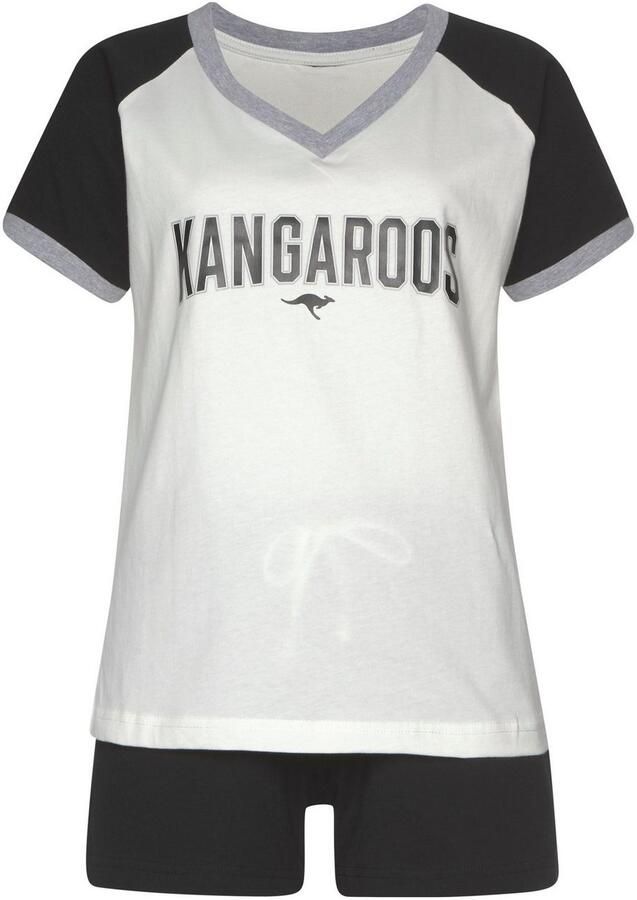 KangaROOS Shortama met contrastkleurige raglanmouwen (2-delig 1 stuk)