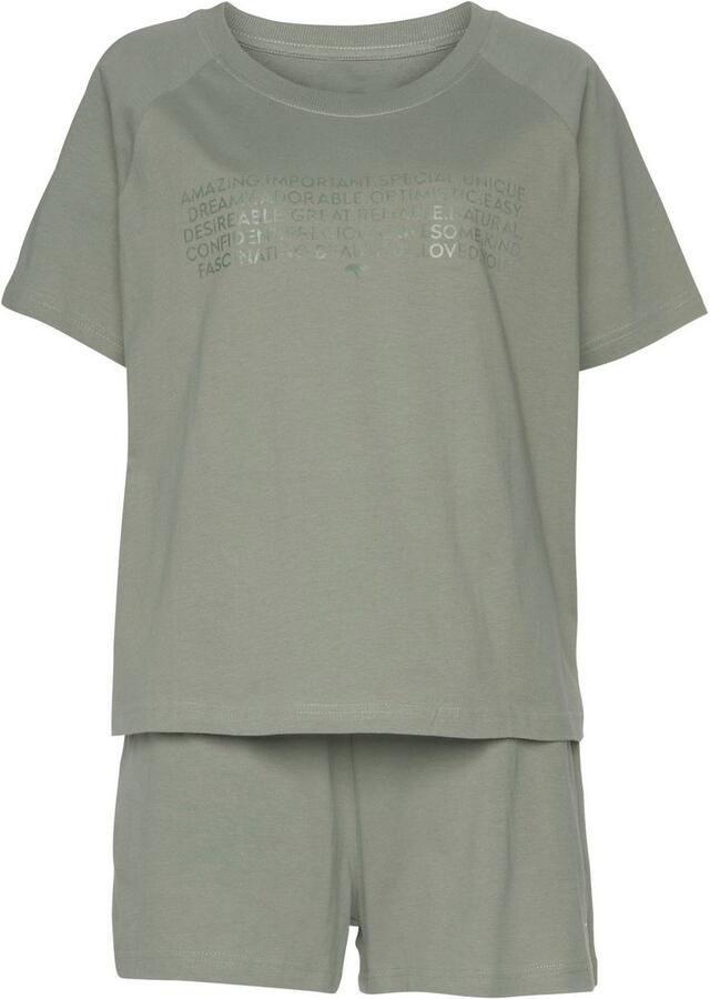 KangaROOS Shortama met slogan-frontprint (2-delig 1 stuk)