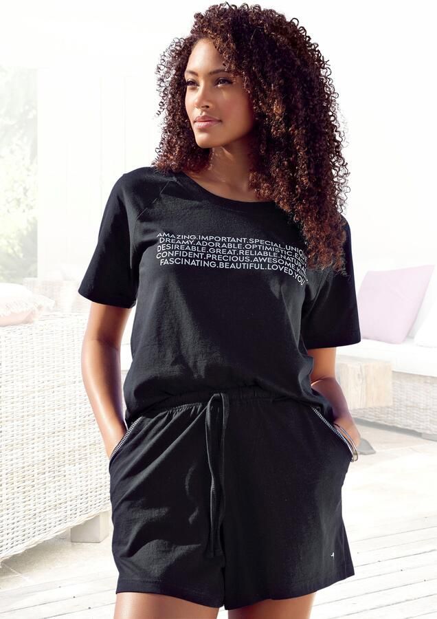 KangaROOS Shortama met slogan-frontprint (2-delig 1 stuk) - Foto 2