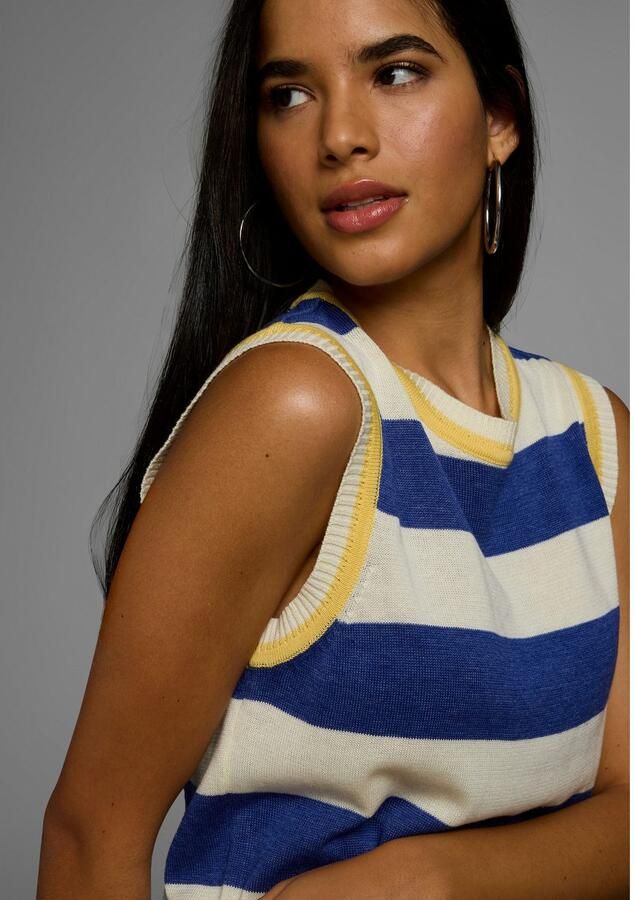 KangaROOS Slip-over met blokstrepen en knoopsluiting