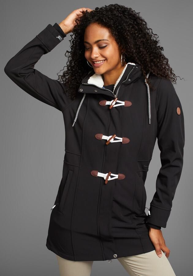 KangaROOS Softshell-jack figuurvolgende pasvorm normale snit met afneembare capuchon - Foto 6