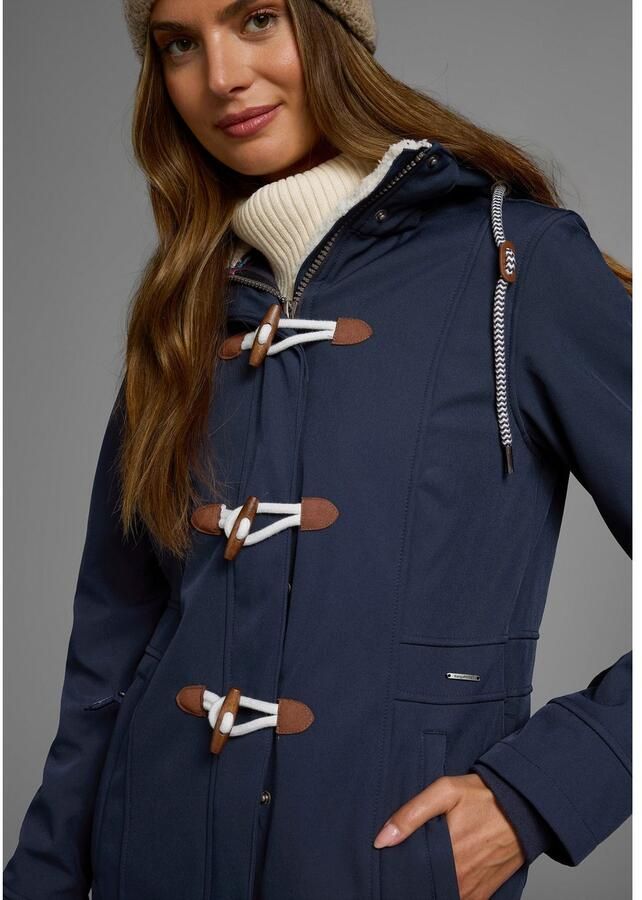 KangaROOS Softshell-jack figuurvolgende pasvorm normale snit met afneembare capuchon