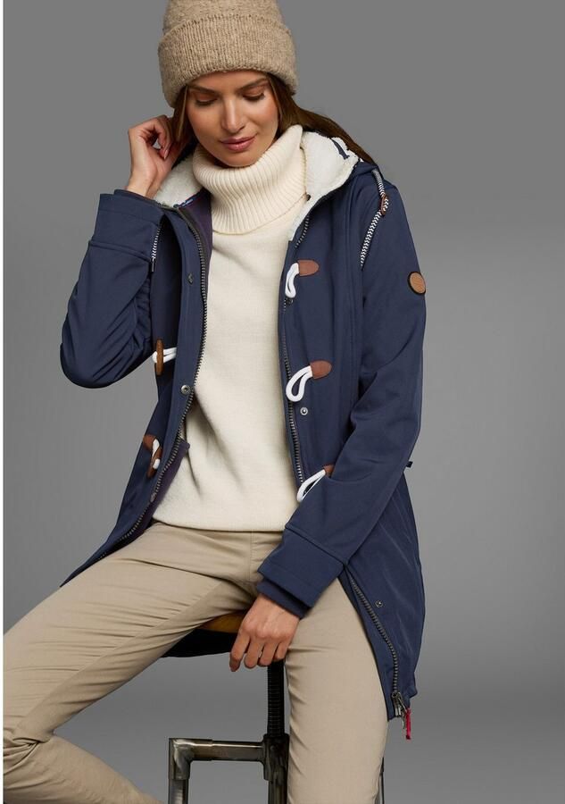 KangaROOS Softshell-jack figuurvolgende pasvorm normale snit met afneembare capuchon - Foto 3