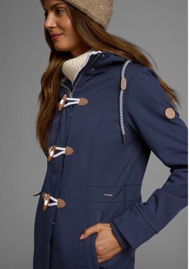 KangaROOS Softshell-jack figuurvolgende pasvorm normale snit met afneembare capuchon - Foto 4