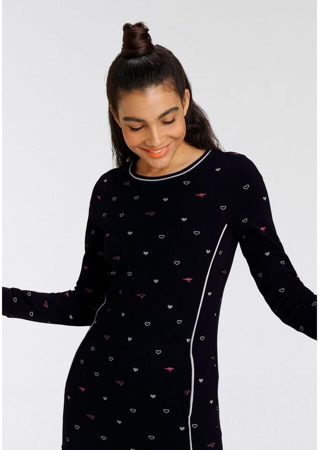 KangaROOS Sweater Lange mouw figuuraccentuerend van interlock-katoen met naadzakken