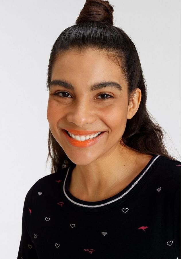 KangaROOS Sweater Lange mouw figuuraccentuerend van interlock-katoen met naadzakken - Foto 3