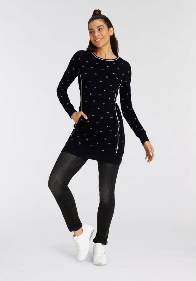 KangaROOS Sweater Lange mouw figuuraccentuerend van interlock-katoen met naadzakken - Foto 5