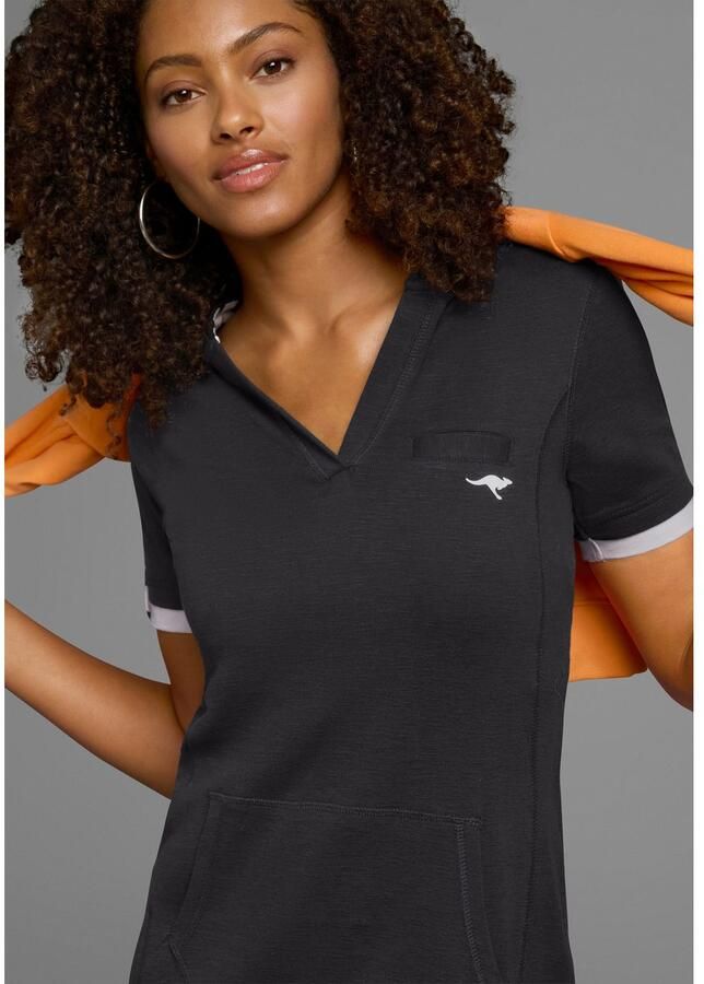 KangaROOS Sweatjurk in lange vorm van katoen-sweatkwaliteit met kangoeroezak