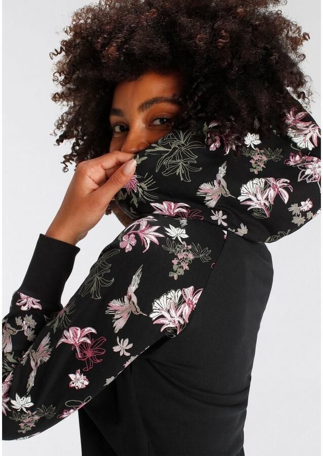 KangaROOS Sweatjurk knie-lang figuurvolgend van opgeruwde sweatstof met capuchon