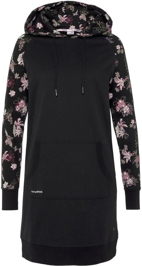 KangaROOS Sweatjurk knie-lang figuurvolgend van opgeruwde sweatstof met capuchon - Foto 7