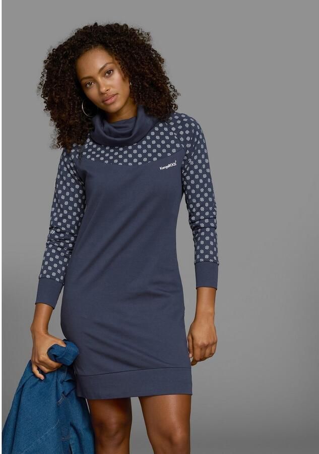 KangaROOS Sweatjurk lang van katoen lange mouwen met brede ribboordjes - Foto 5