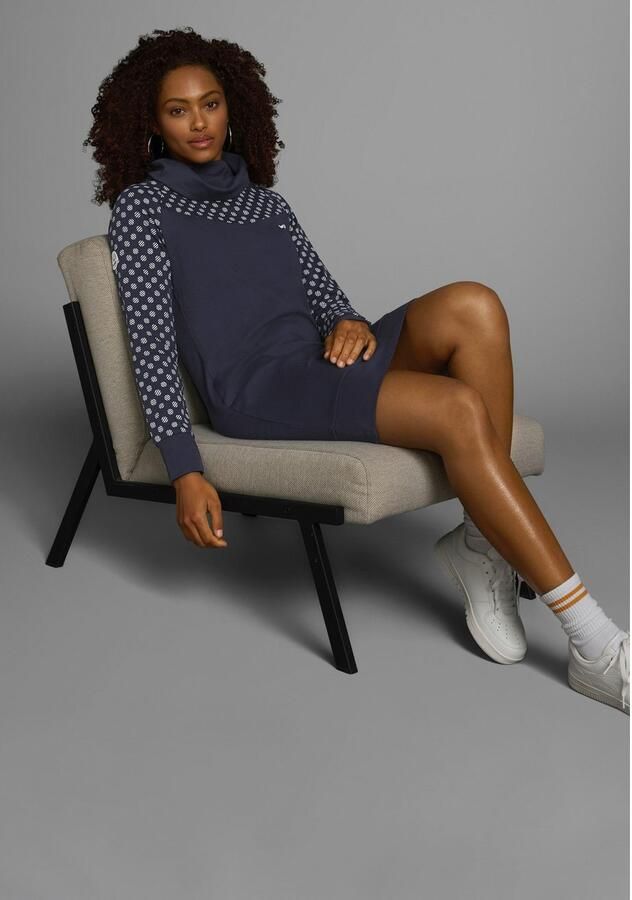 KangaROOS Sweatjurk lang van katoen lange mouwen met brede ribboordjes - Foto 6