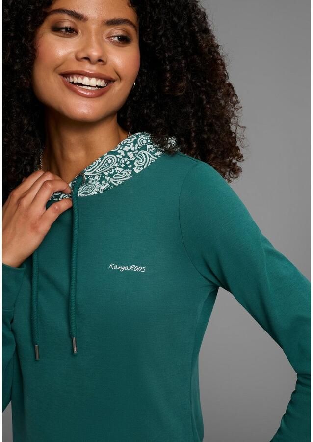 KangaROOS Sweatjurk met allover-print capuchon