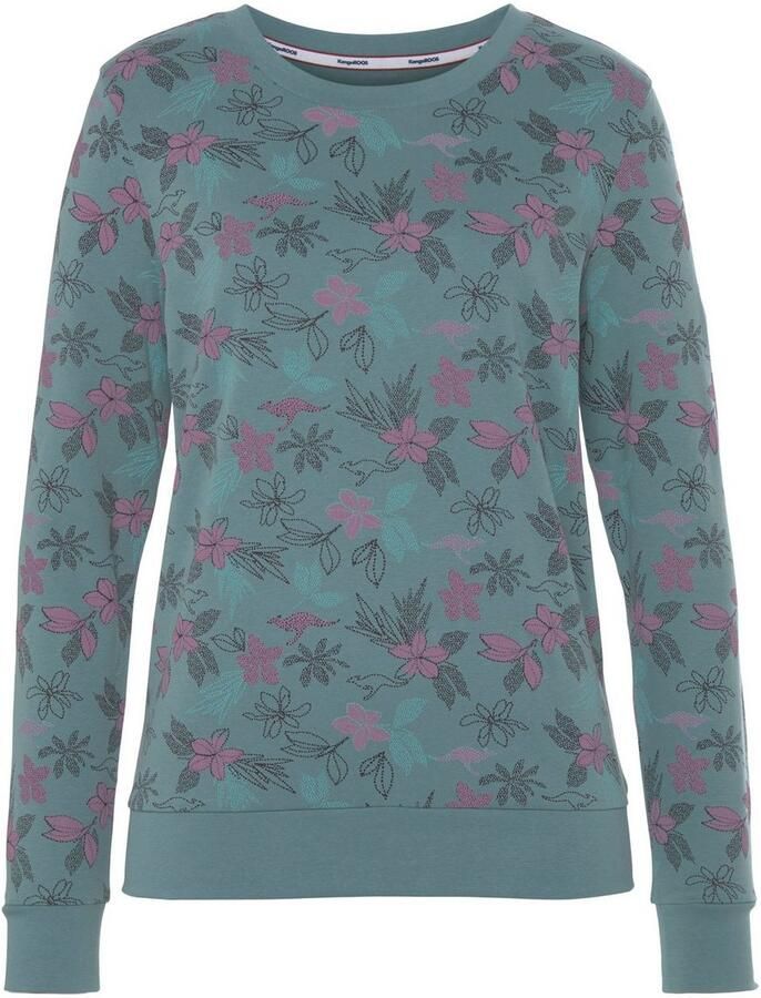 KangaROOS Sweatshirt Langarm casual snit gebloemd ronde hals