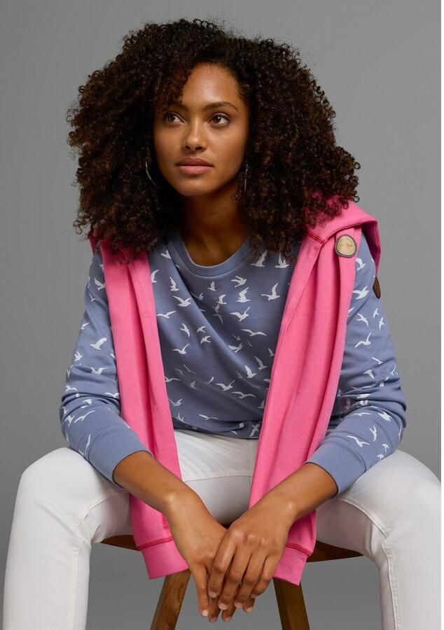 KangaROOS Sweatshirt Lange mouwen figuurvolgende snit bedrukt ronde hals - Foto 4