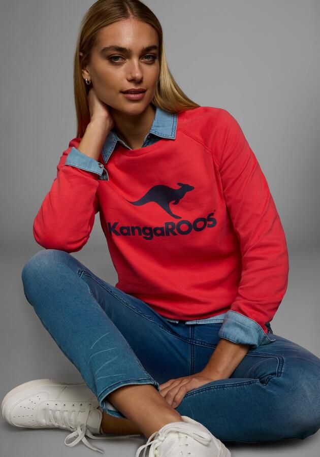 KangaROOS Sweatshirt Lange mouwen figuurvolgende snit met print ronde hals - Foto 7