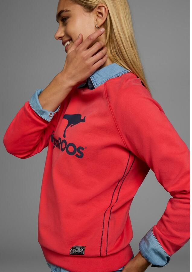 KangaROOS Sweatshirt Lange mouwen figuurvolgende snit met print ronde hals - Foto 4