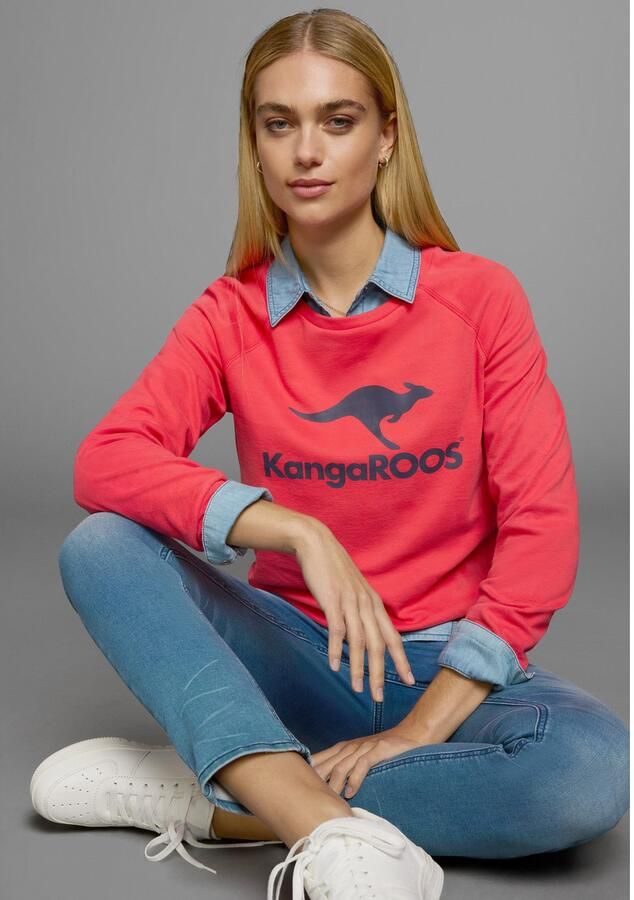 KangaROOS Sweatshirt Lange mouwen figuurvolgende snit met print ronde hals - Foto 5
