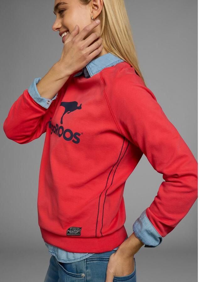 KangaROOS Sweatshirt Lange mouwen figuurvolgende snit met print ronde hals - Foto 2