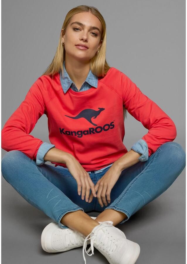 KangaROOS Sweatshirt Lange mouwen figuurvolgende snit met print ronde hals