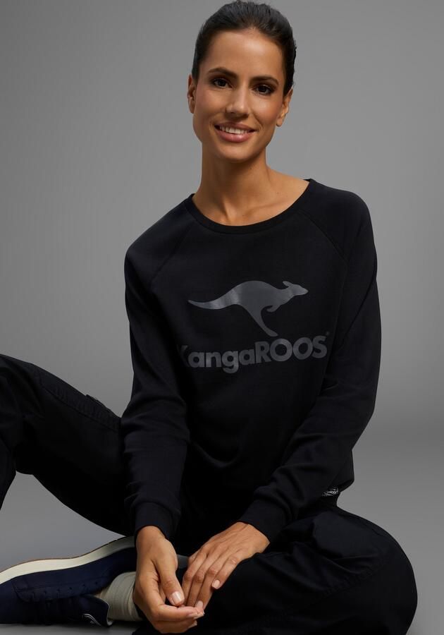 KangaROOS Sweatshirt Lange mouwen figuurvolgende snit met print ronde hals - Foto 3