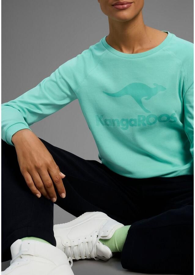 KangaROOS Sweatshirt Lange mouwen figuurvolgende snit met print ronde hals - Foto 2