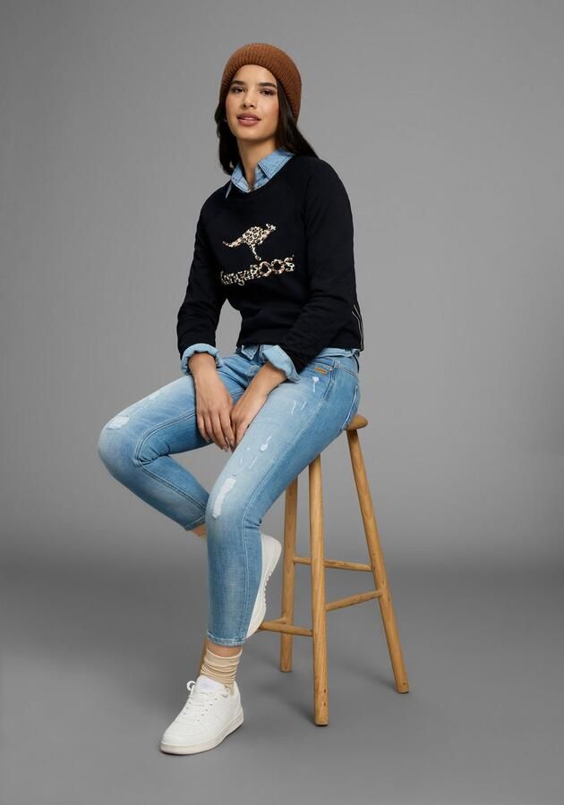 KangaROOS Sweatshirt Lange mouwen figuurvolgende snit met print ronde hals - Foto 5