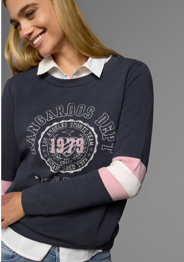 KangaROOS Sweatshirt Lange mouwen figuurvriendelijke pasvorm bedrukt uiterlijk - Foto 4