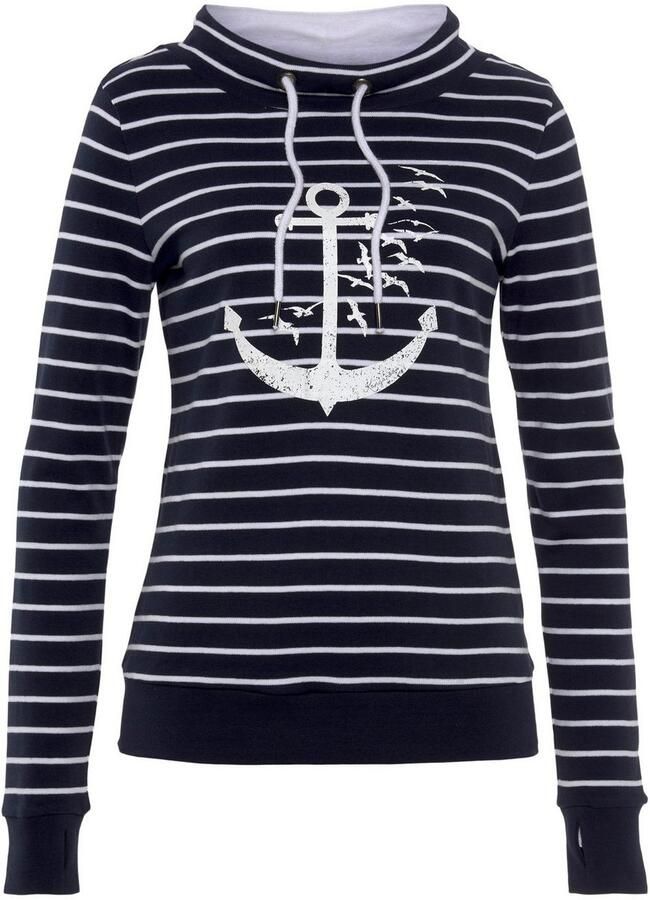 KangaROOS Sweatshirt Lange mouwen met duimgaten figuurvolgend staande kraag met koord - Foto 13