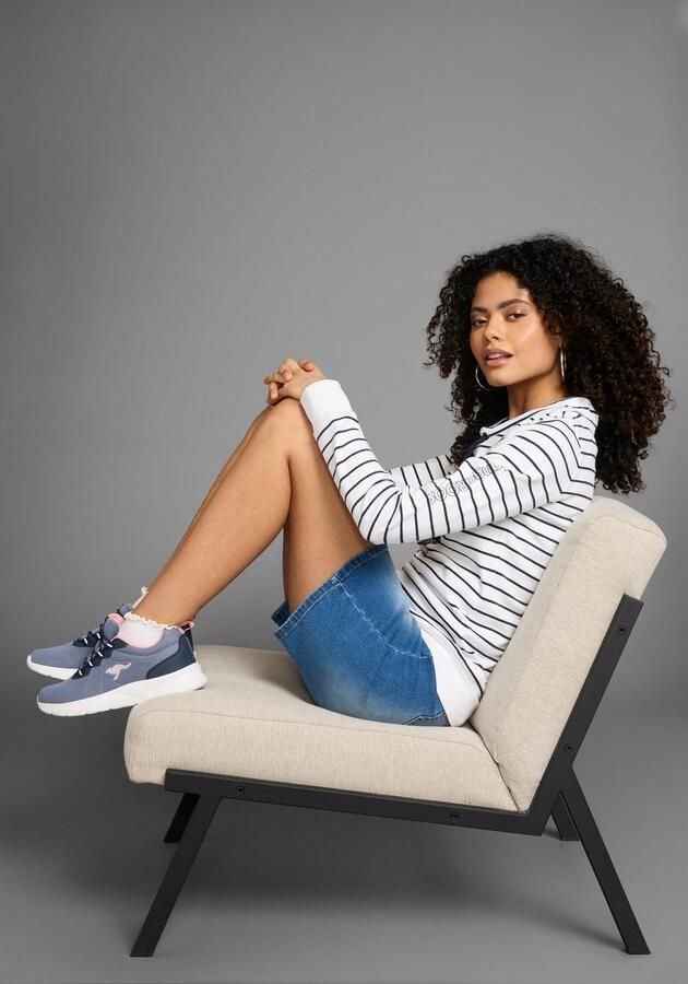 KangaROOS Sweatshirt Lange mouwen met duimgaten figuurvolgend staande kraag met koord - Foto 4