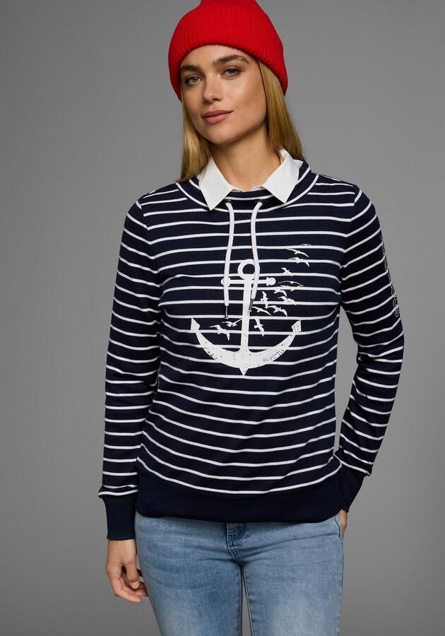 KangaROOS Sweatshirt Lange mouwen met duimgaten figuurvolgend staande kraag met koord - Foto 8