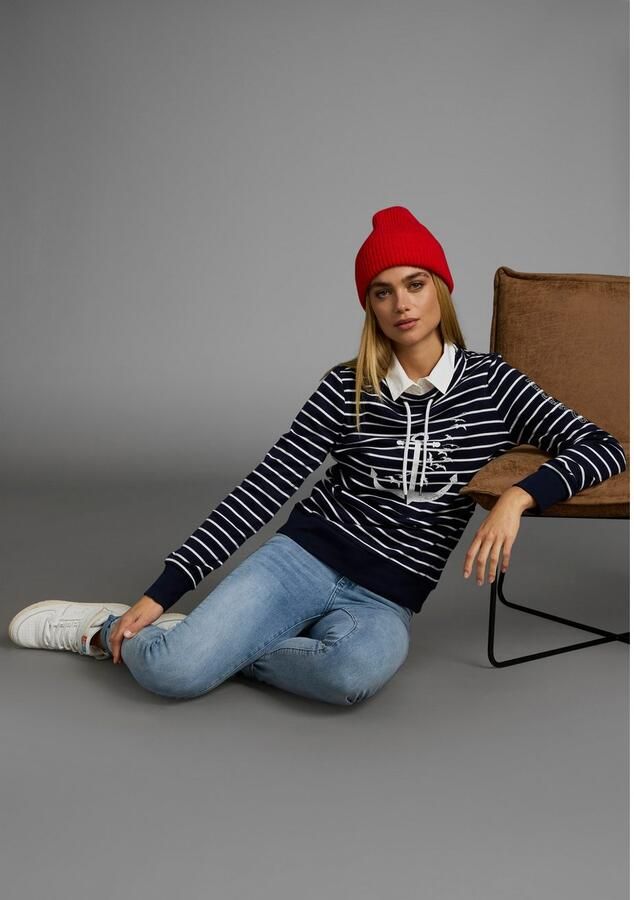 KangaROOS Sweatshirt Lange mouwen met duimgaten figuurvolgend staande kraag met koord - Foto 4