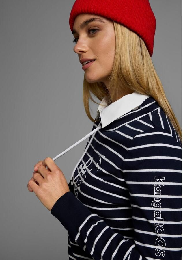 KangaROOS Sweatshirt Lange mouwen met duimgaten figuurvolgend staande kraag met koord - Foto 5