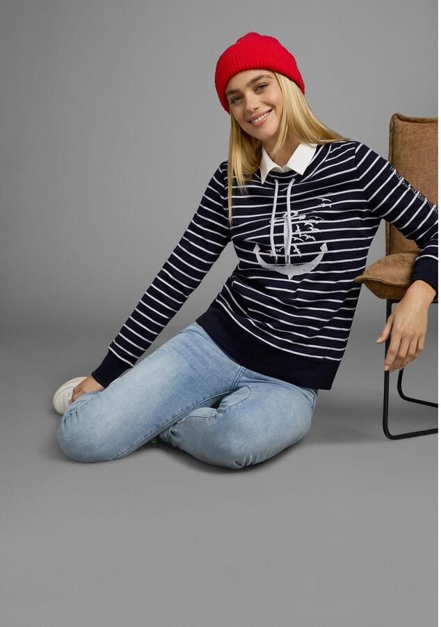 KangaROOS Sweatshirt Lange mouwen met duimgaten figuurvolgend staande kraag met koord - Foto 6