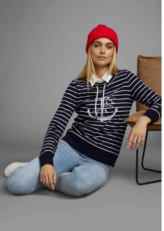 KangaROOS Sweatshirt Lange mouwen met duimgaten figuurvolgend staande kraag met koord