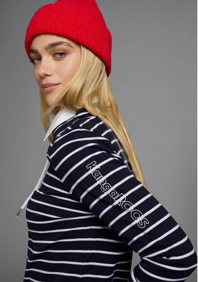 KangaROOS Sweatshirt Lange mouwen met duimgaten figuurvolgend staande kraag met koord - Foto 7