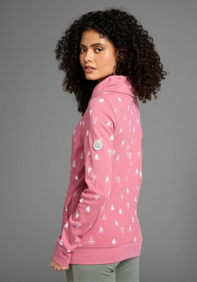 KangaROOS Sweatshirt Lange mouwen met duimgaten figuurvolgende snit schalkraag - Foto 4