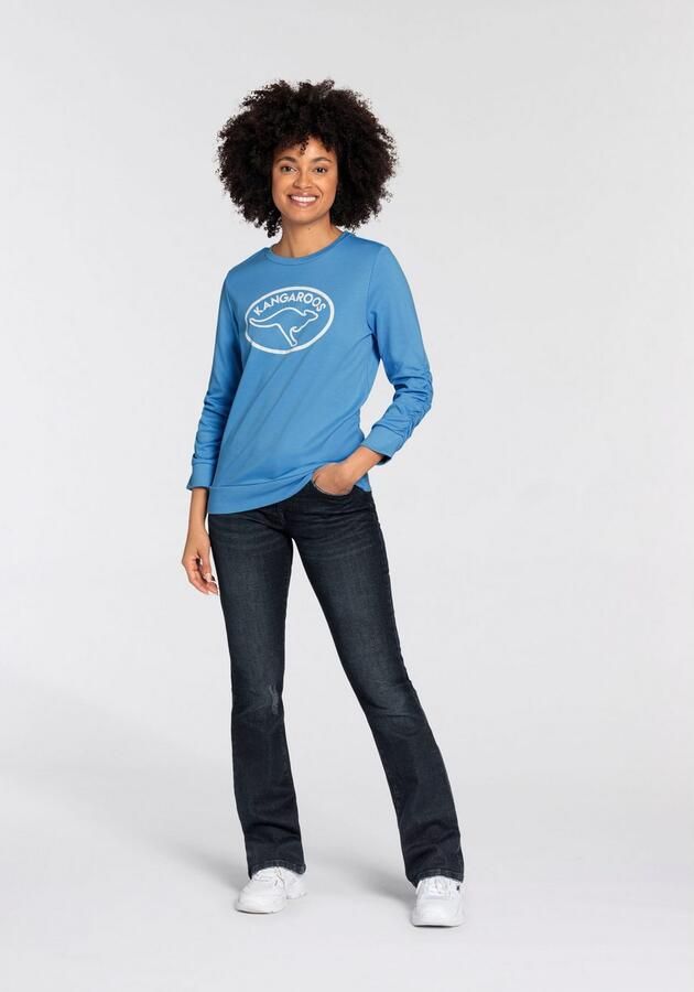 KangaROOS Sweatshirt met rimpeling op de mouw en merk-logo-print nieuwe-kollektion - Foto 5
