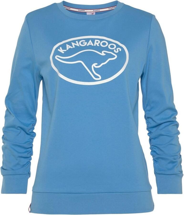 KangaROOS Sweatshirt met rimpeling op de mouw en merk-logo-print nieuwe-kollektion