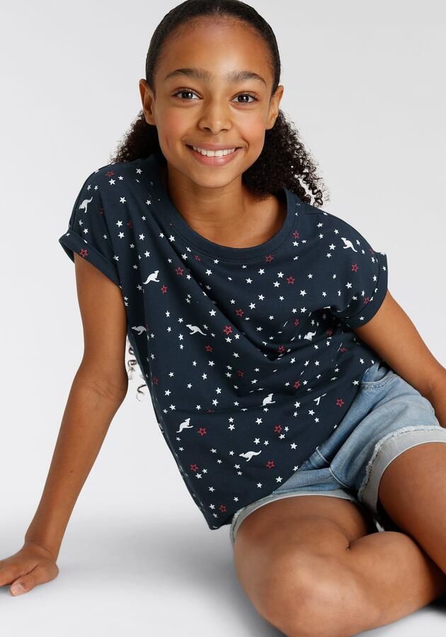 KangaROOS T-shirt All-over-motief Korte mouwen comfortabele pasvorm van jersey stof elastisch materiaal - Foto 5