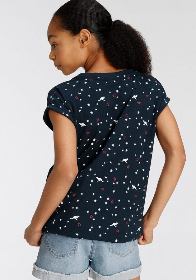 KangaROOS T-shirt All-over-motief Korte mouwen comfortabele pasvorm van jersey stof elastisch materiaal - Foto 4