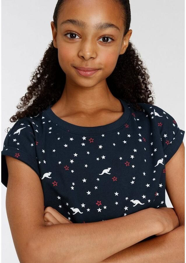 KangaROOS T-shirt All-over-motief Korte mouwen comfortabele pasvorm van jersey stof elastisch materiaal - Foto 2