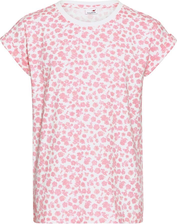 KangaROOS T-shirt All-over-motief Korte mouwen comfortabele pasvorm van jersey stof elastisch materiaal