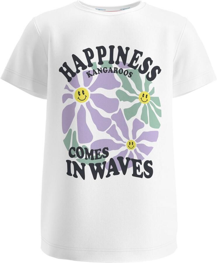 KangaROOS T-shirt HAPPINESS COMES grote frontprint