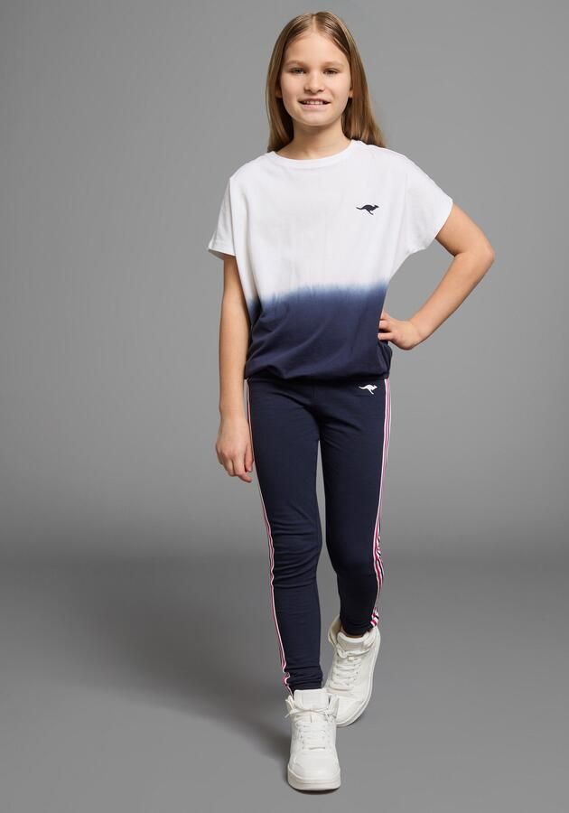 KangaROOS T-shirt In kleurverloop en logoprint Korte mouwen wijde vleermuismouwen modieuze batikprint - Foto 6