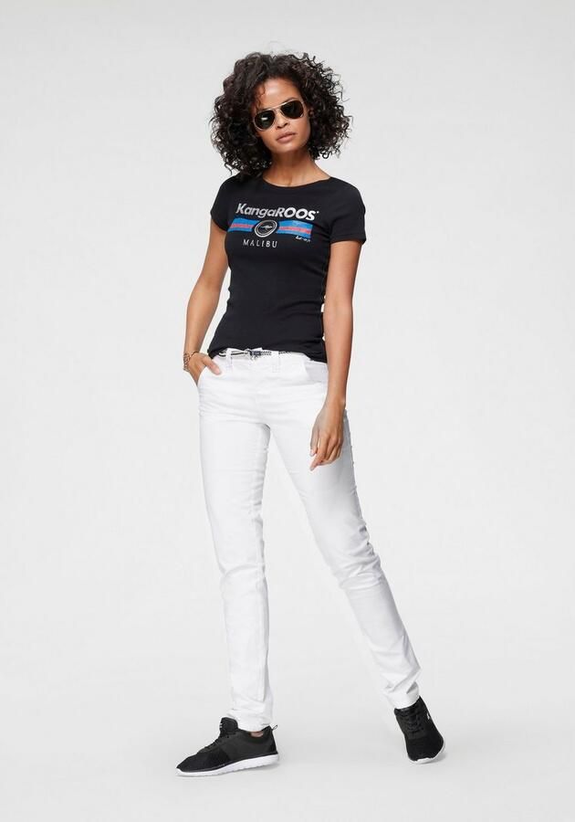 KangaROOS T-shirt Korte mouwen effen en bedrukt ronde hals (1-delig) - Foto 3