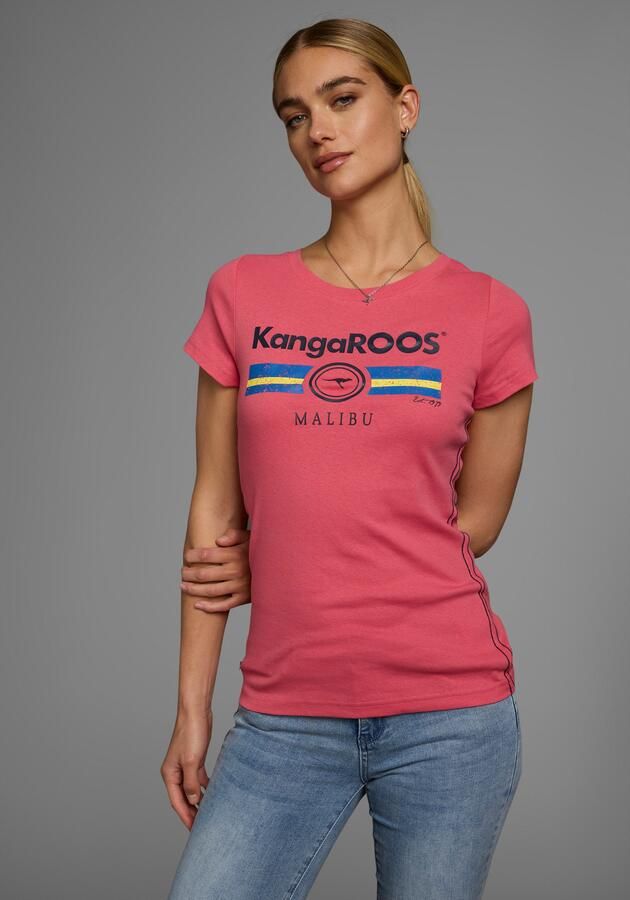 KangaROOS T-shirt Korte mouwen effen en bedrukt ronde hals (1-delig) - Foto 4