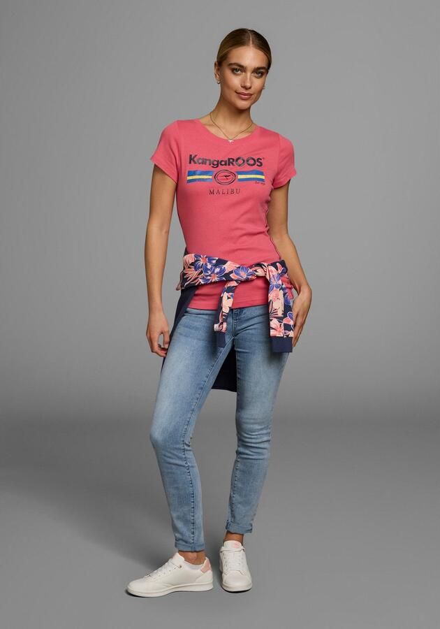 KangaROOS T-shirt Korte mouwen effen en bedrukt ronde hals (1-delig) - Foto 6